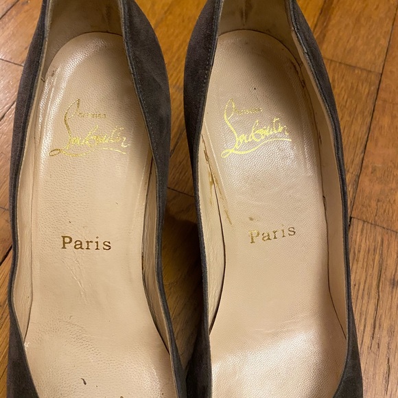 CHRISTIAN LOUBOUTIN Grey Suede Wedges - Picture 2 of 4